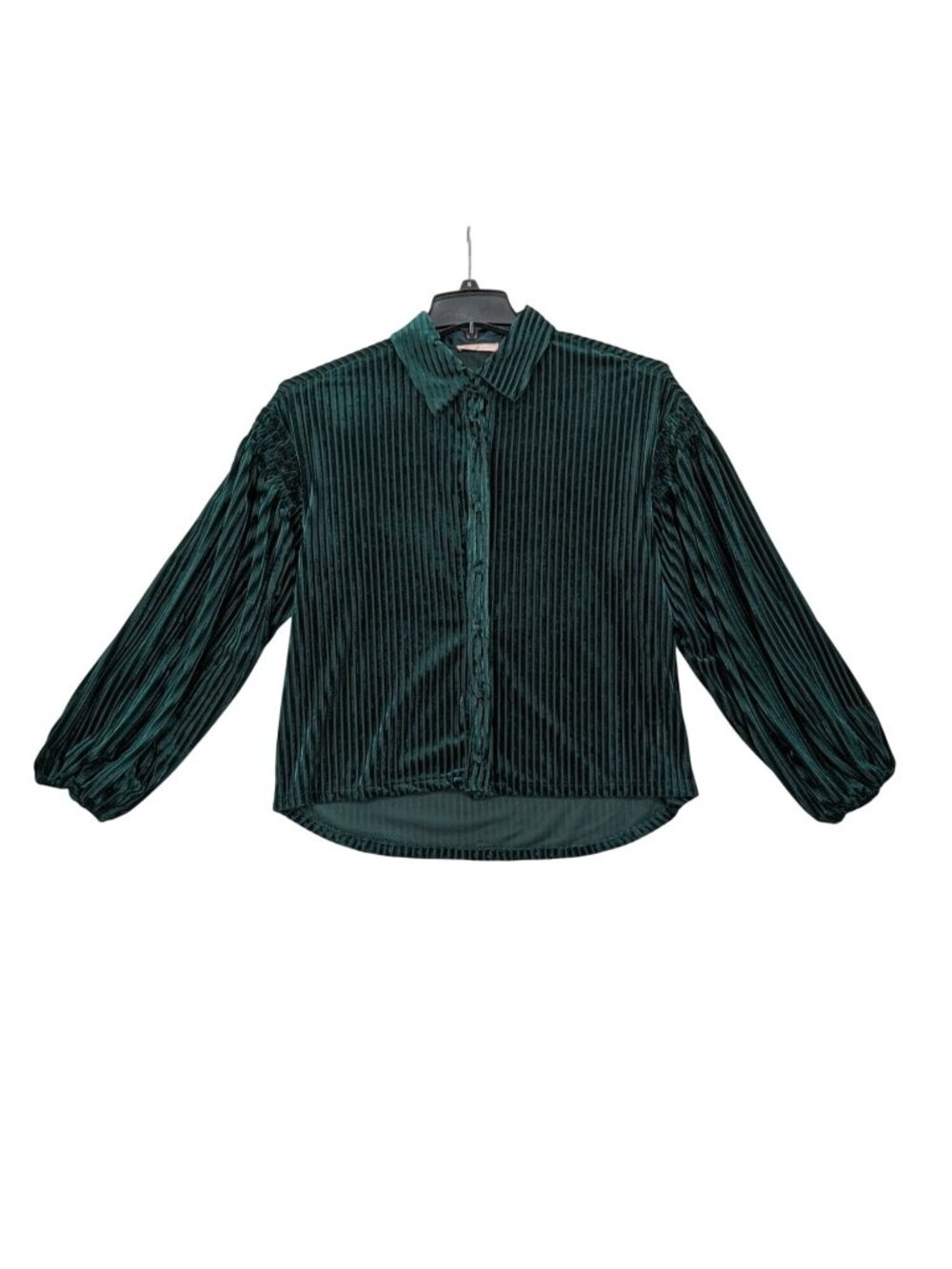 Velvet Burnout Striped Button Front Long Sleeve Romantic Academia Office Small